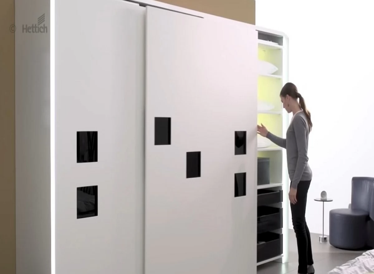 Шкаф купе на Заказ. Система Hettich TopLine XL. Белый