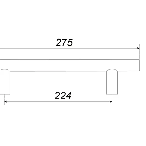 Мебельная ручка RR002BL.5/224 Матовый черный (уп. 10шт)