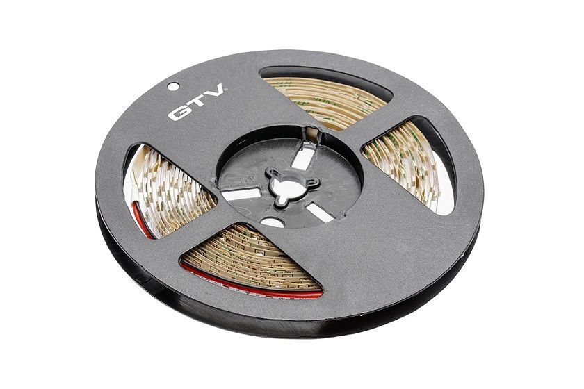 Светодиодная лента GTV 3528, 60 д/м, 4,8W, 12V, IP20, теплый белый, FLASH, 8мм, открытая, 5м