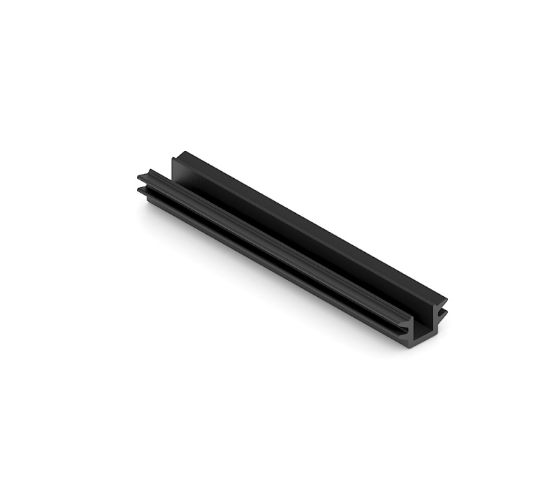 Slim line, Уплотнитель П-образный низкий, 4мм для средней рамы, черный