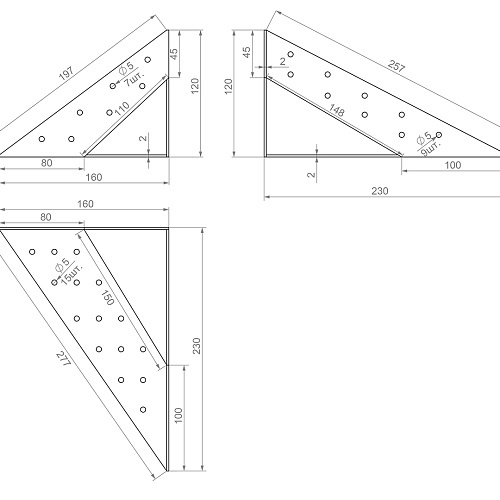 Полкодержатель SKAT P304BL.4 (2 шт. в компл)