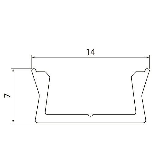 Профиль накладной алюминиевый GLAX MINI, 3 м