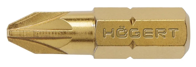 Биты PZ2 25 мм, сталь S2, нитрид титана, 5 шт.
