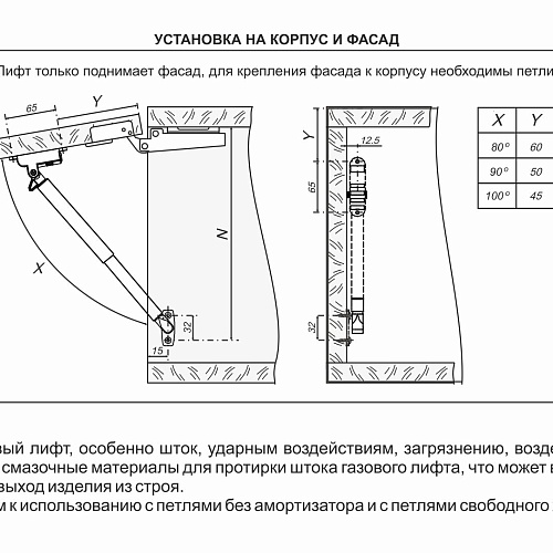 Газовый лифт OZON GL110GRPH/100/3 (уп.10шт)