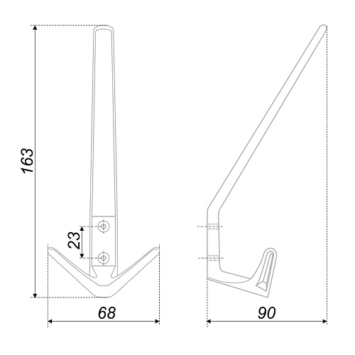 Мебельный крючок HORNY K305.05BL.6