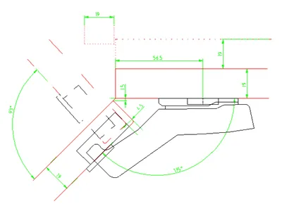 Петля Sensys 8639i, угол корпуса W45, угол 95°, чашка TH52, D35, вкладная навеска (B -25), никелированная