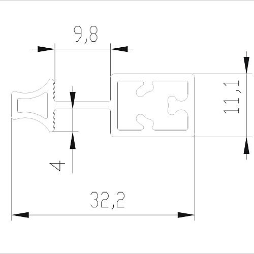 Slim line, Рамка средняя, Черный матовый 5,4м