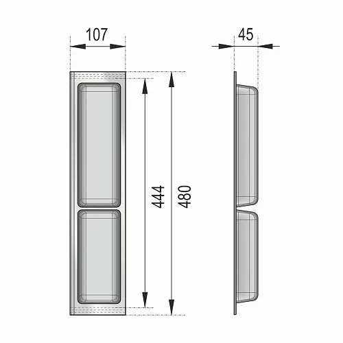 Дополнительный блок для столовых приборов BLOKI PC11/W/107x480
