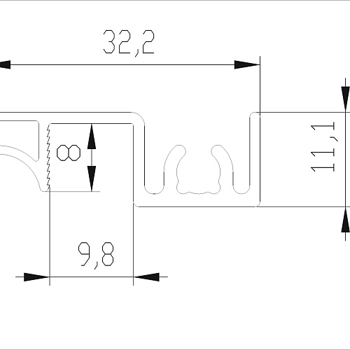 Slim line, Рамка узкая, Черный матовый 5,4м