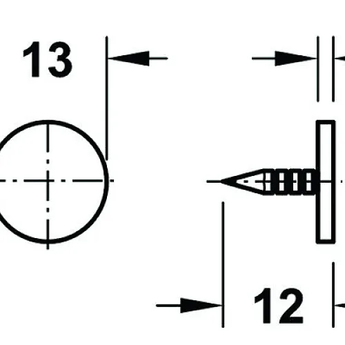 Hafele: 246.13.120 - Магнитная защелка c регулировкой, усилие 3-4 кг, коричневая