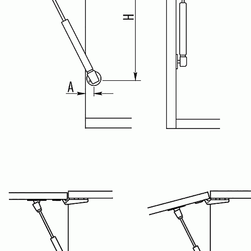 Подъемник газовый MOVE UP 6 кг для фасадов, Черный, PD-G0060-N20
