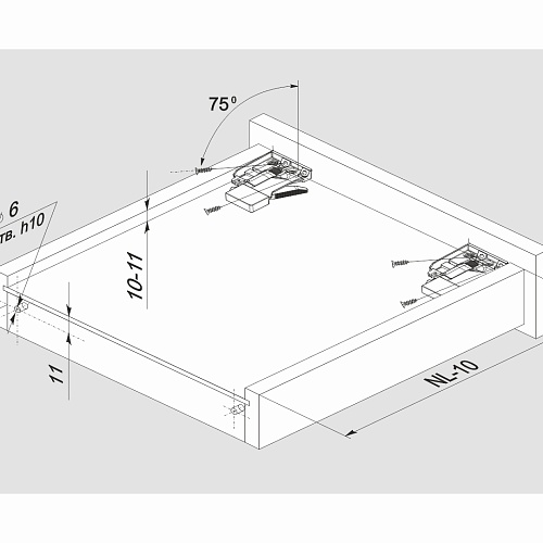 Направляющие скрытого монтажа B-Slide DB8881Zn/300 (уп.10шт)*