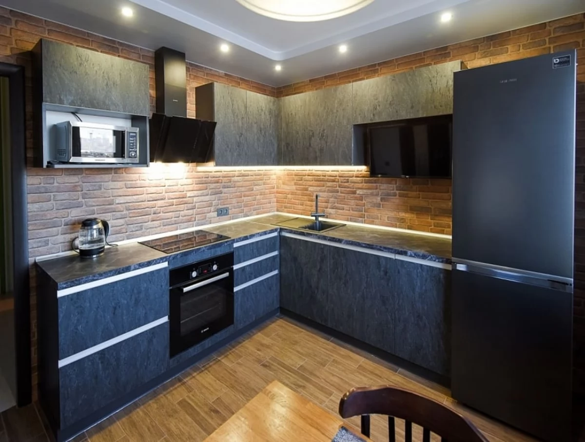 Кухня Loft. Угловая кухня на заказ с фасадами Alvic
