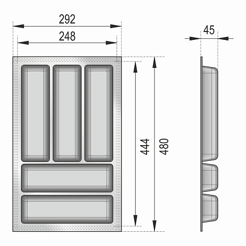 Блок-константа для столовых приборов BLOKI PC14/W/292x480