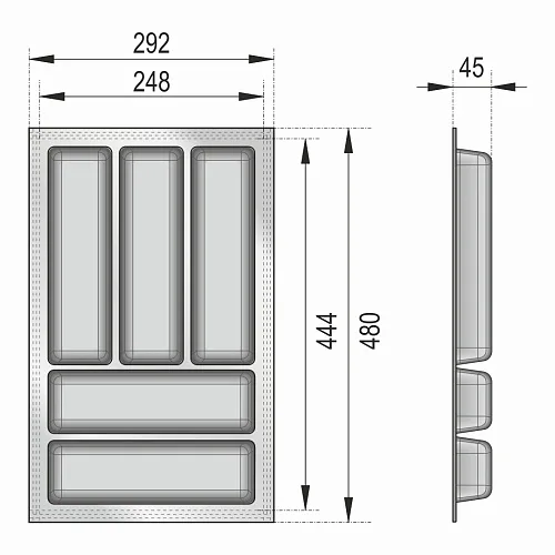 Блок-константа для столовых приборов BLOKI PC14/W/292x480