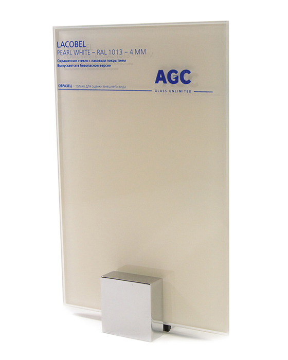 Стекло AIG Lumilac (AGC LACOBEL) Crystal Pearl RAL1013 2550x1605x4мм (слоновая кость)