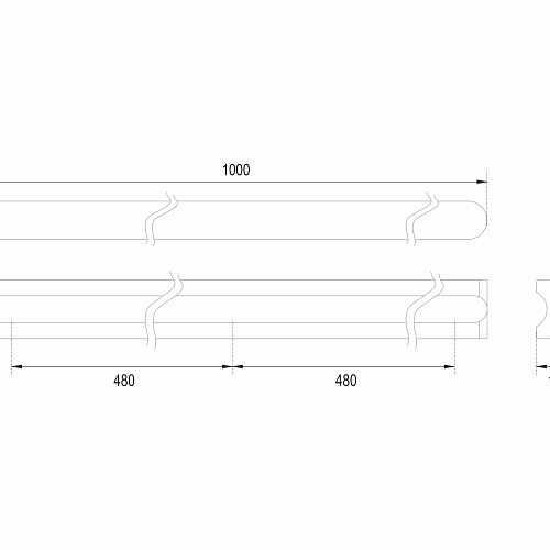 Мебельная ручка VOLNA RS065SG.4/960 (уп. 5шт)