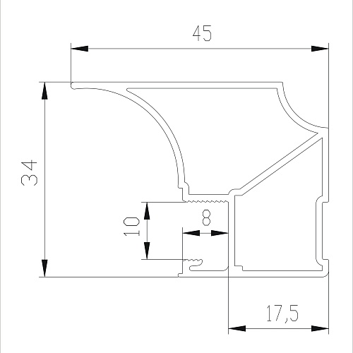 Вертикальный профиль FLAT Шелк китайский 5,4 м