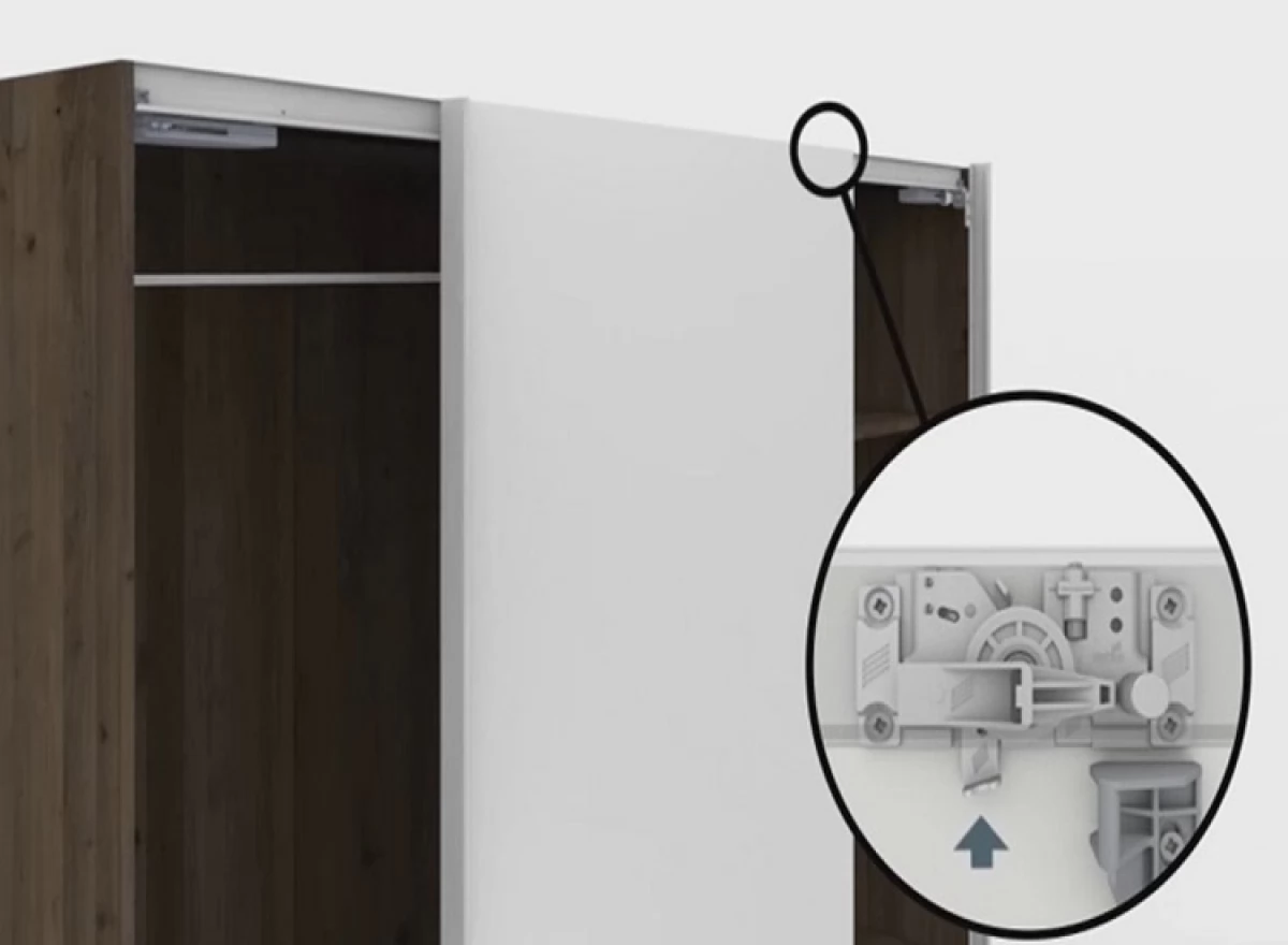 Шкаф купе на Заказ. Система Hettich TopLine XL. Белый