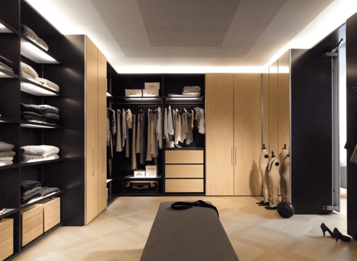 Премиальная гардеробная система «Line-Wood Luxury»