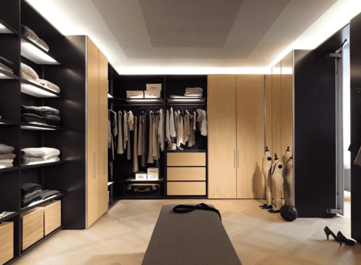 Премиальная гардеробная система «Line-Wood Luxury»