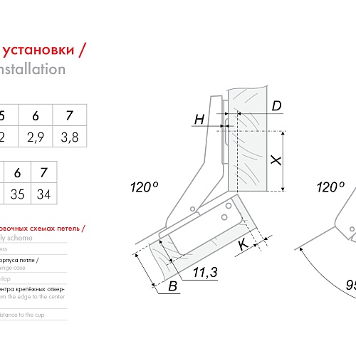 Мебельная петля H621A02/1810 +30 град. с доводчиком (уп.100шт)