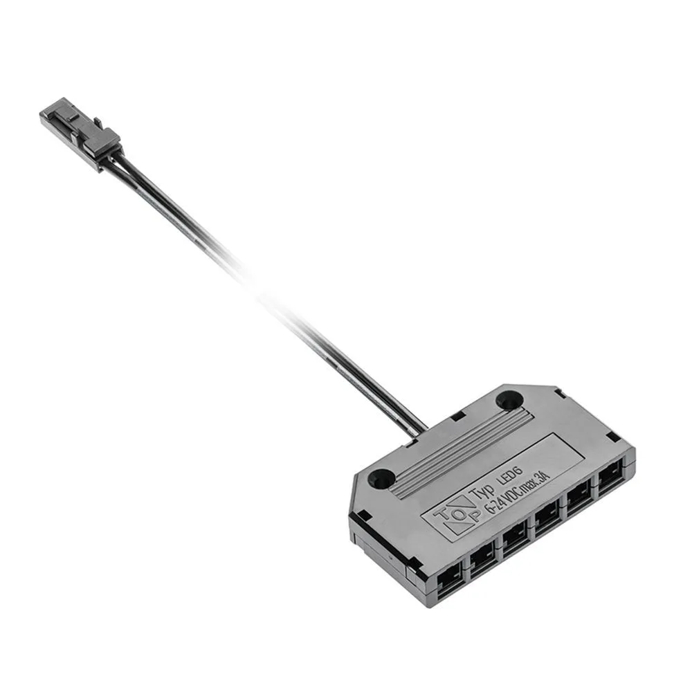 Колодка соединительная на шесть разъемов, с MINI AMP провод 2м черный