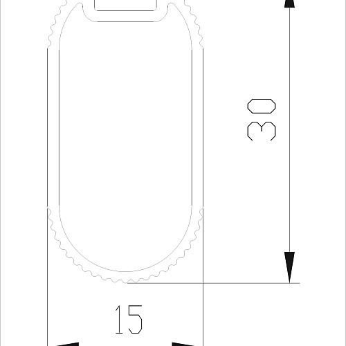 Штанга Elips овальная 15х30, L= 5650, Черный матовый + уплотнитель черный