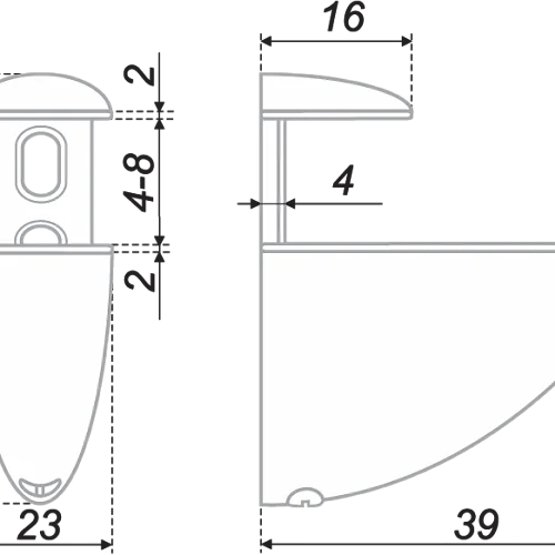 Boyard: P504SC.2 - Полкодержатель ПЕЛИКАН малый, матовый хром